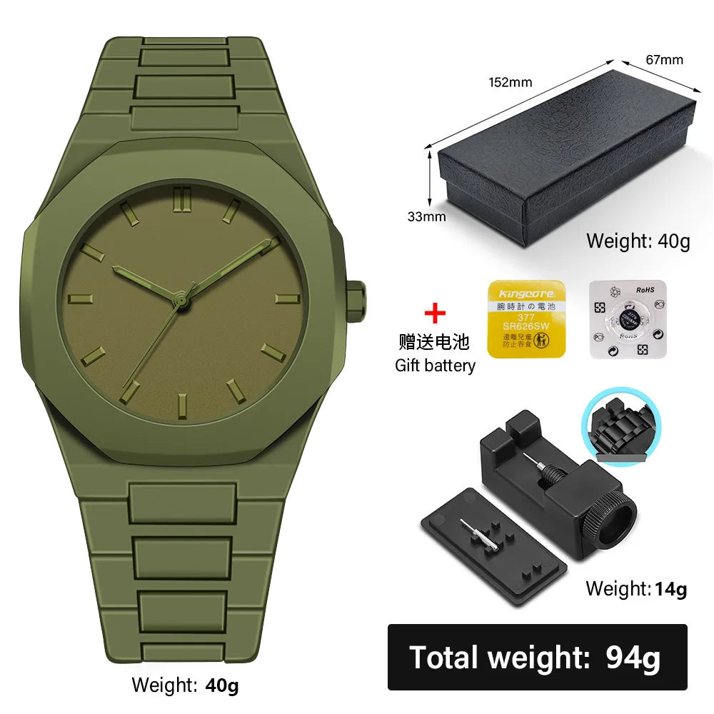 Minimalist Design Quartz Watch for Men Casual Lightweight Plastic Strap Waterproof Sports Business Watches Man Creative Clock