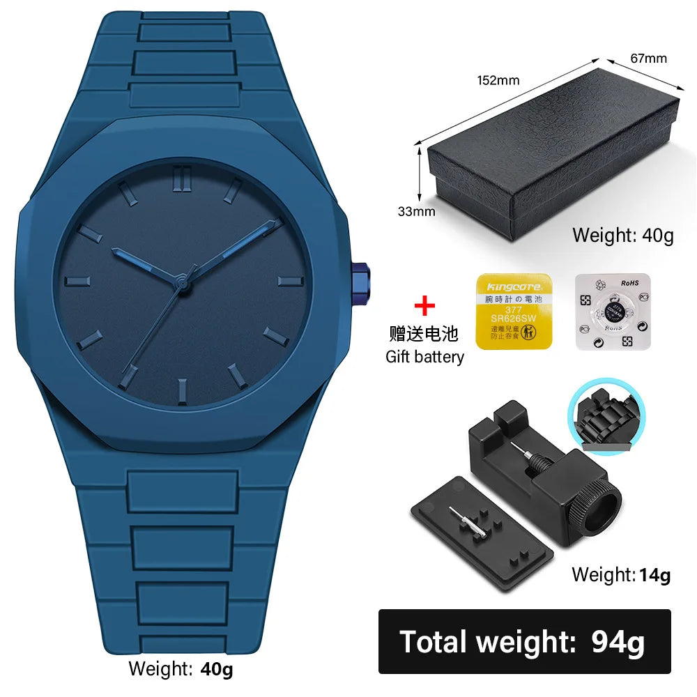 Minimalist Design Quartz Watch for Men Casual Lightweight Plastic Strap Waterproof Sports Business Watches Man Creative Clock