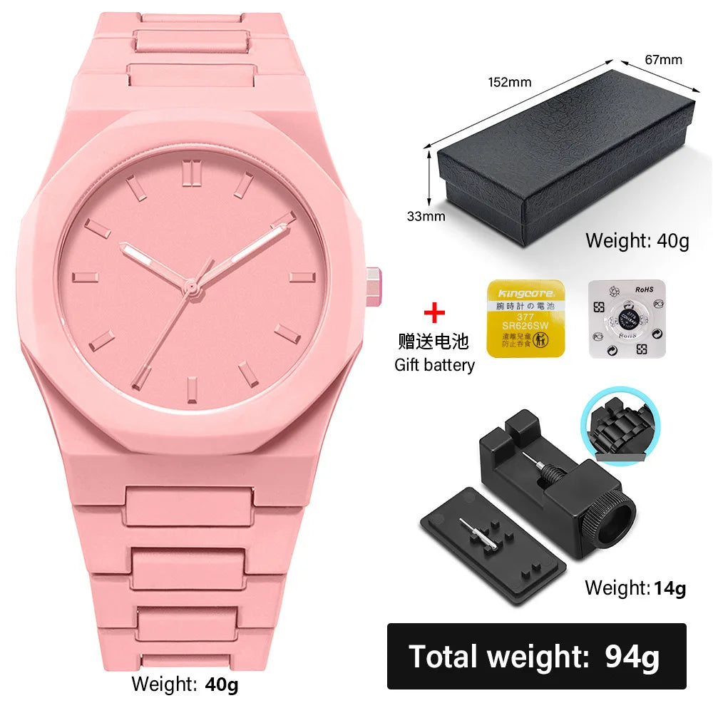 Minimalist Design Quartz Watch for Men Casual Lightweight Plastic Strap Waterproof Sports Business Watches Man Creative Clock