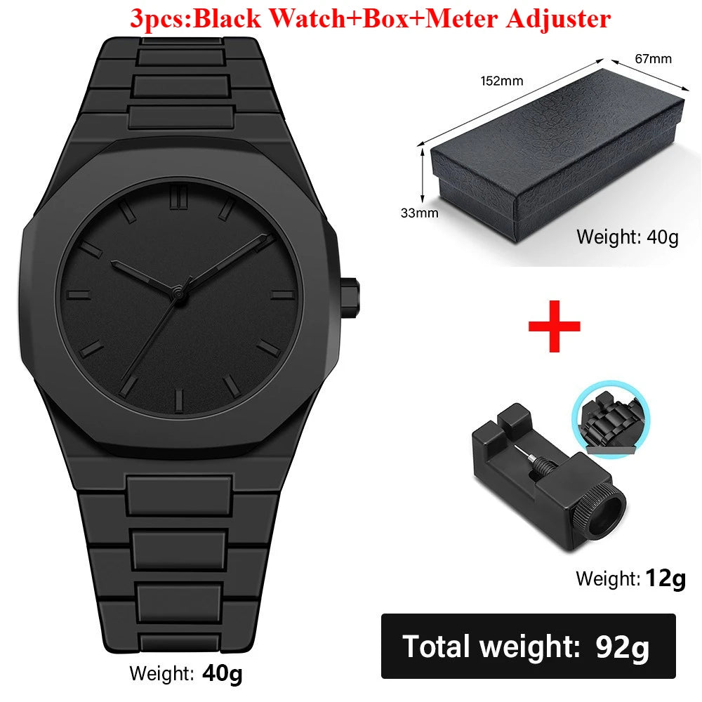 Minimalist Design Quartz Watch for Men Casual Lightweight Plastic Strap Waterproof Sports Business Watches Man Creative Clock